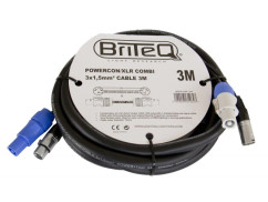 Hybridkabel Licht, 1 x PowerCon, 1 x XLR 3-pol., Briteq, 3m